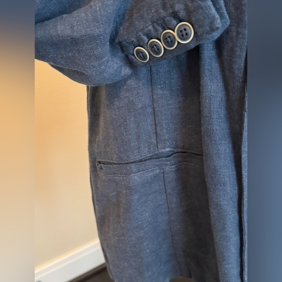 Anthropologie Vintage Washed Blazer Size 8 Navy - Picture 7 of 9